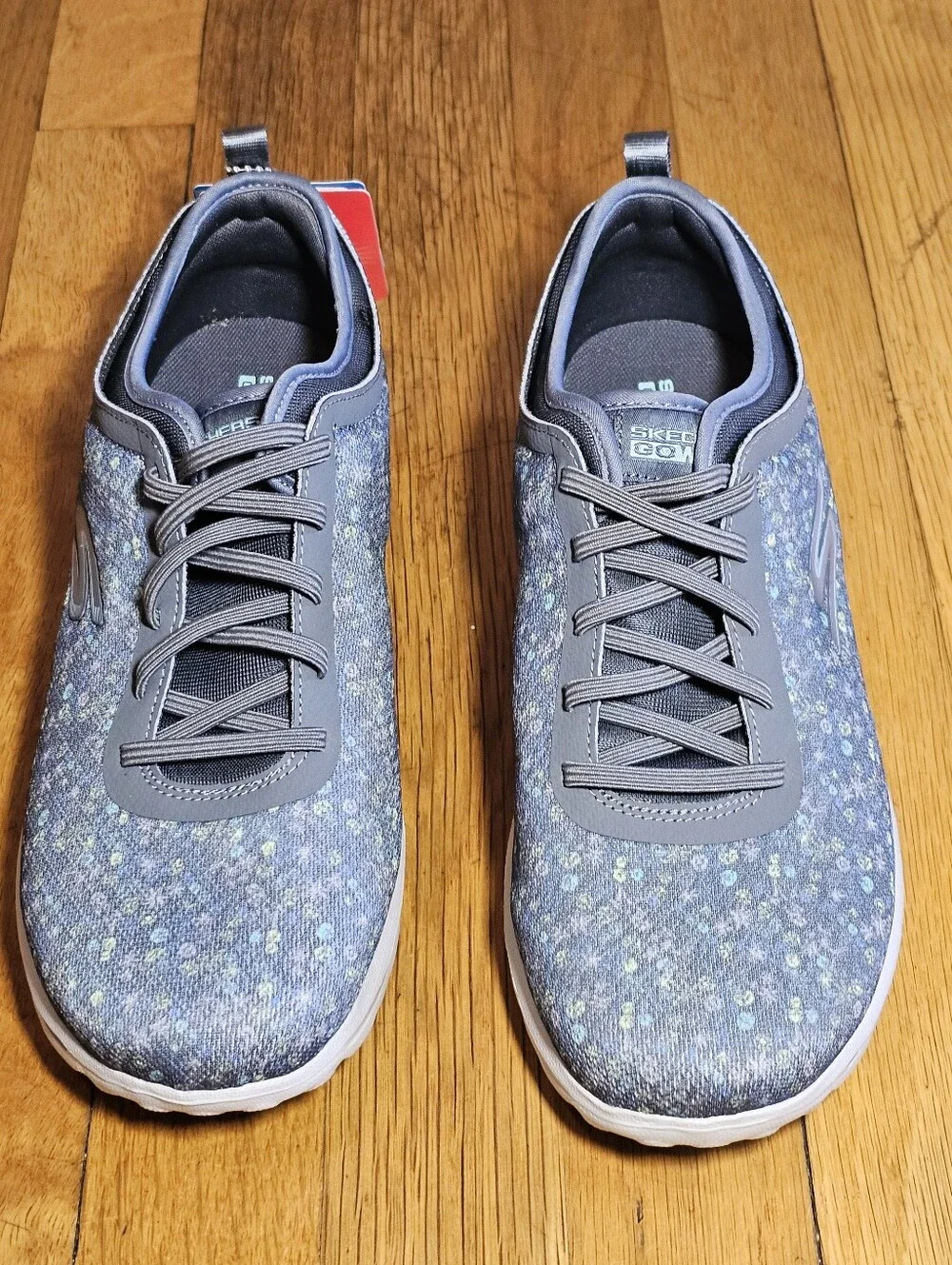 Skechers Go Walk Go Go Mat Slip On Blue Floral Sneakers Women's Size 8.5 NWT